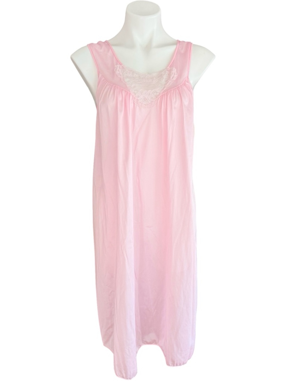 NOS Lorraine Vintage Pink Nylon Nightgown Size Medium USA Tags